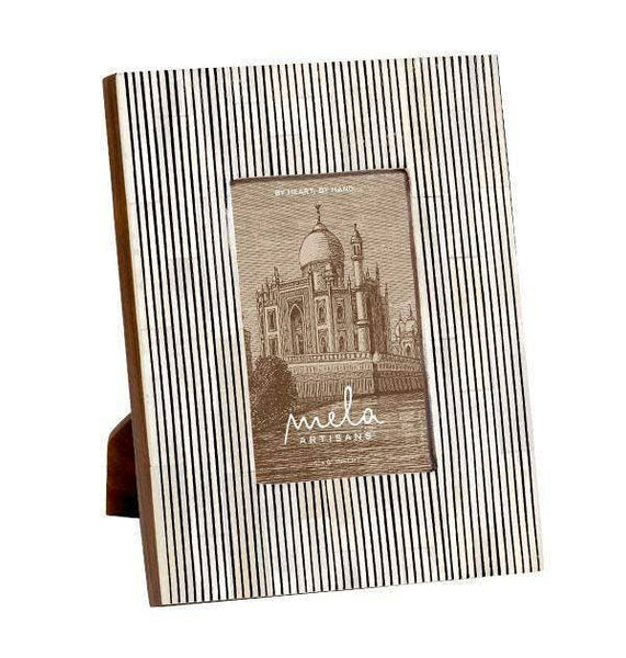 Pinstripe Photo Frame 4x6 in Black & White