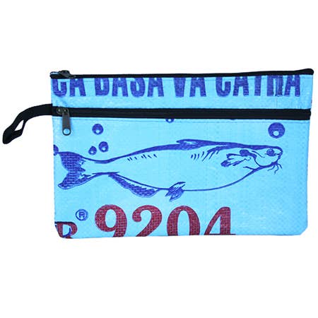 Double Zip Cases - Unisex Travel Pouch - Multipurpose Pouch: Small Green Frog