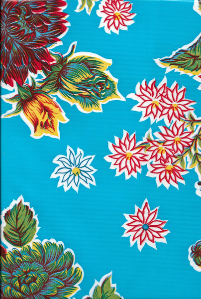84" x 47.5" Rectangle Mums Tablecloth: Green