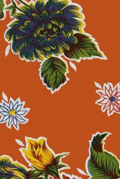 84" x 47.5" Rectangle Mums Tablecloth: Green