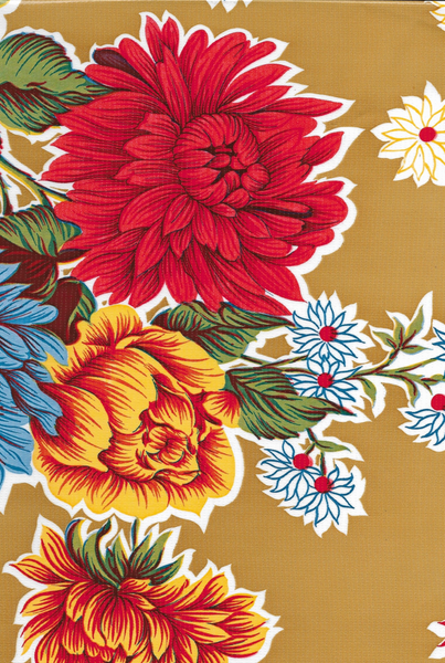 84" x 47.5" Rectangle Mums Tablecloth: Green