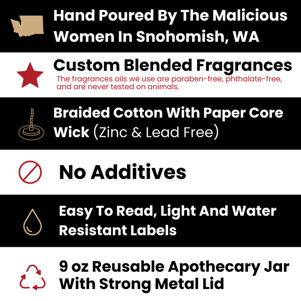 W.I.T.C.H  9oz Witch Candle Malicious Women Co