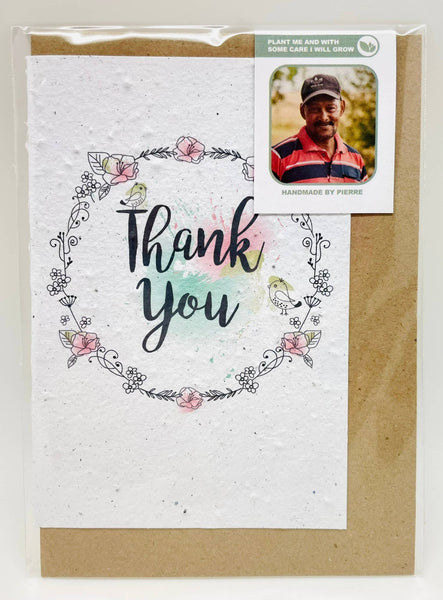 Growing Paper greeting card - Thank You