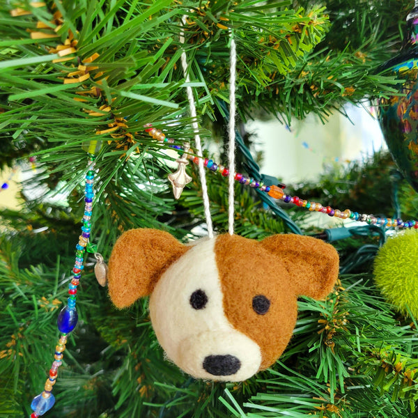 Dog Felted Wool Ball Ornament