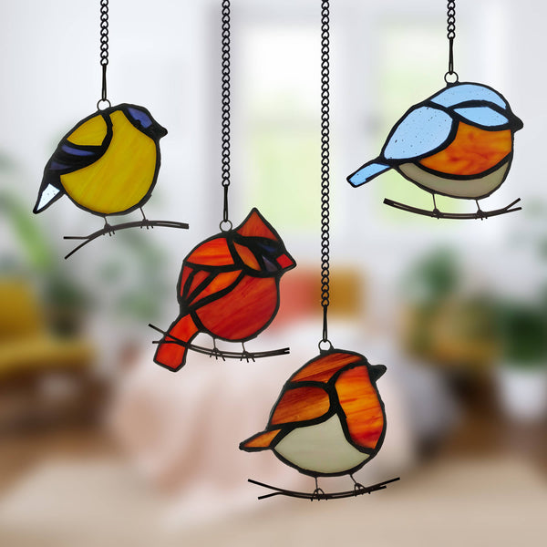 4.5"H Bird Stained Glass Window Suncatcher