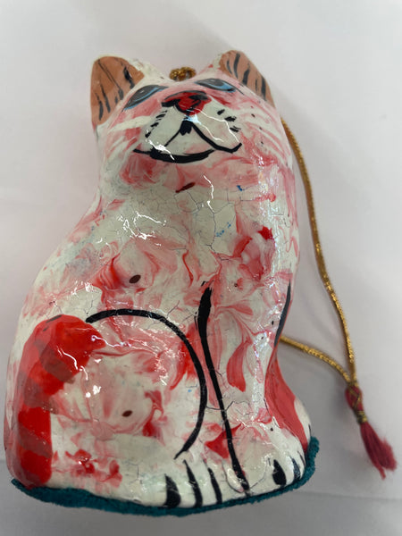 Papier-mache Cat Ornament