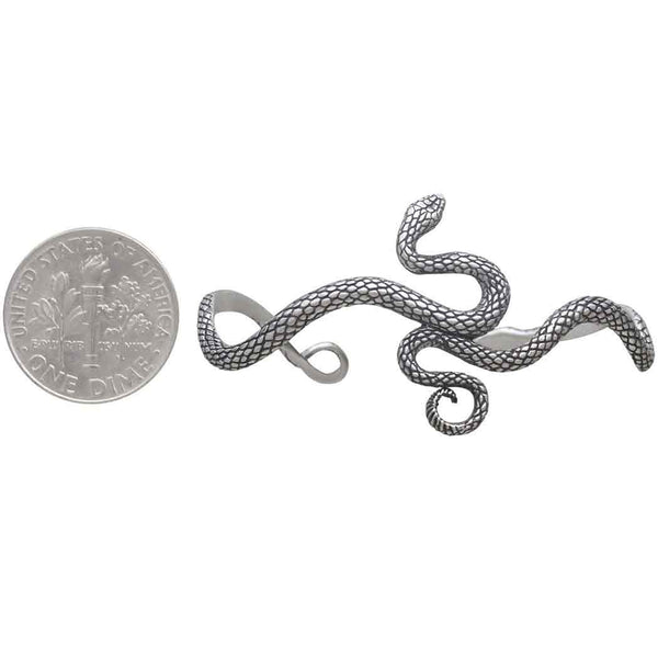 Sterling Silver or Bronze Textured Snake Bracelet