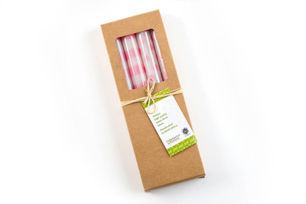 Pink Dots & Stripes Tapers - Gift Box of 4