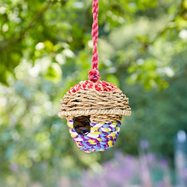 Acorn Recycled Cotton Birdhouse - Handmade