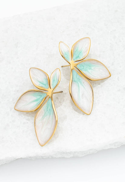 Flourish Mint Leaf Earrings