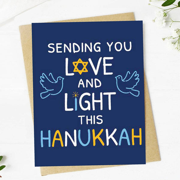 "Sending you love and light this Hanukkah" Card