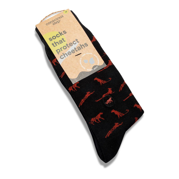 Socks that Protect Cheetahs (Black Cheetahs/Medium)