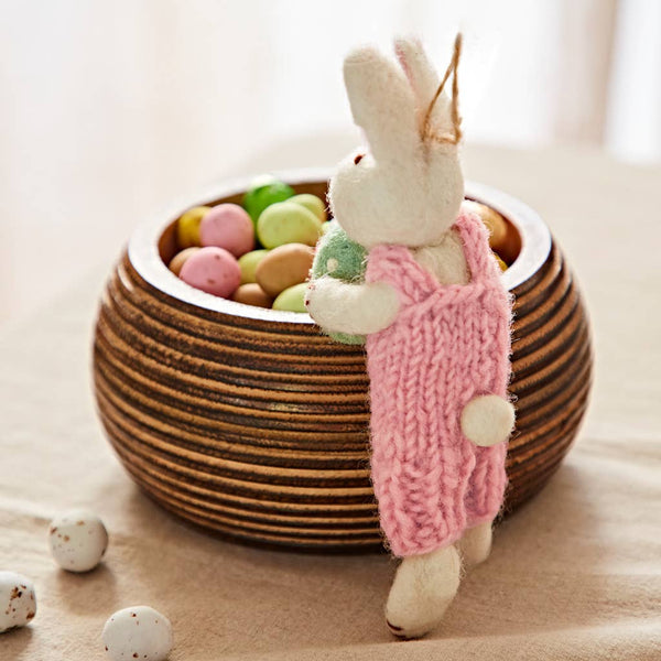 Felt Rabbit with Egg Hanging Decoration