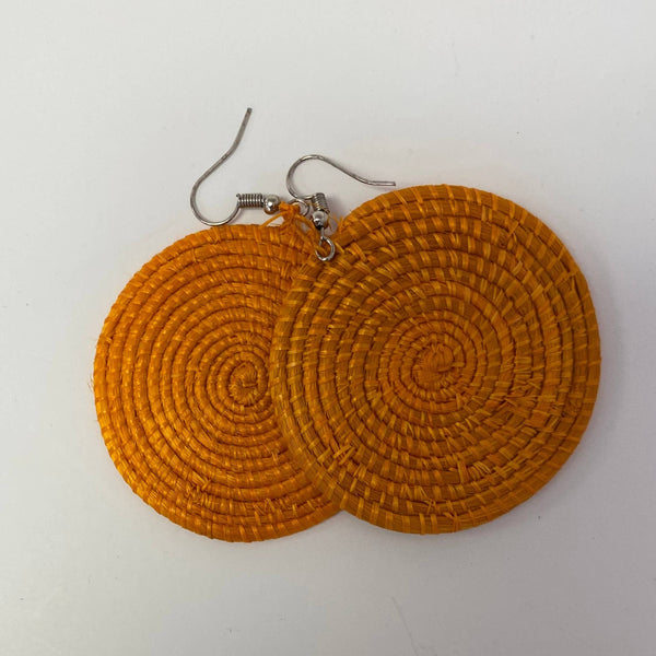 Bright Fair Trade Raffia Woven Earrings