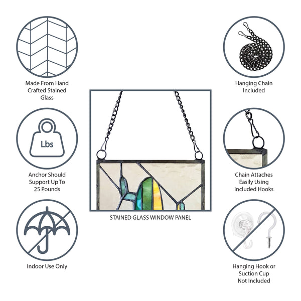 36"H Lani Victorian Stained Glass Window Panel