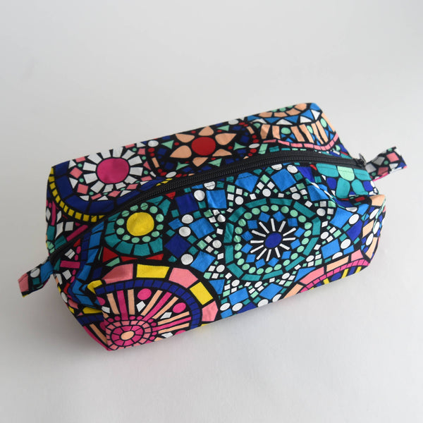 Structured Carry-All Fabric Box Pouch