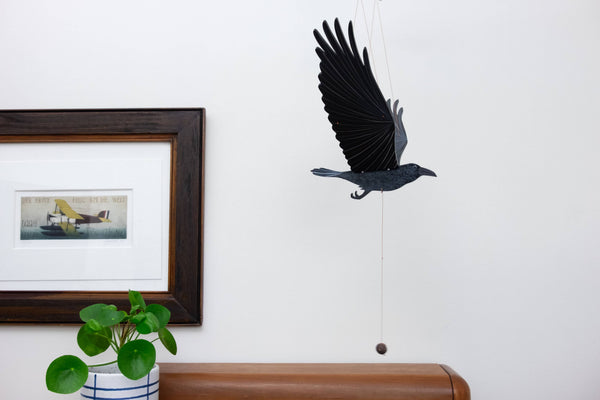 Raven Crow Black Bird Flying Bird Mobile