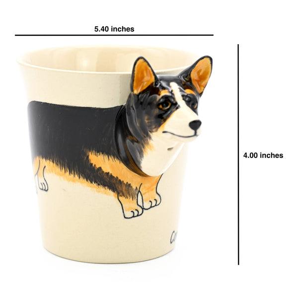 BLACK Corgi black mug 10 oz