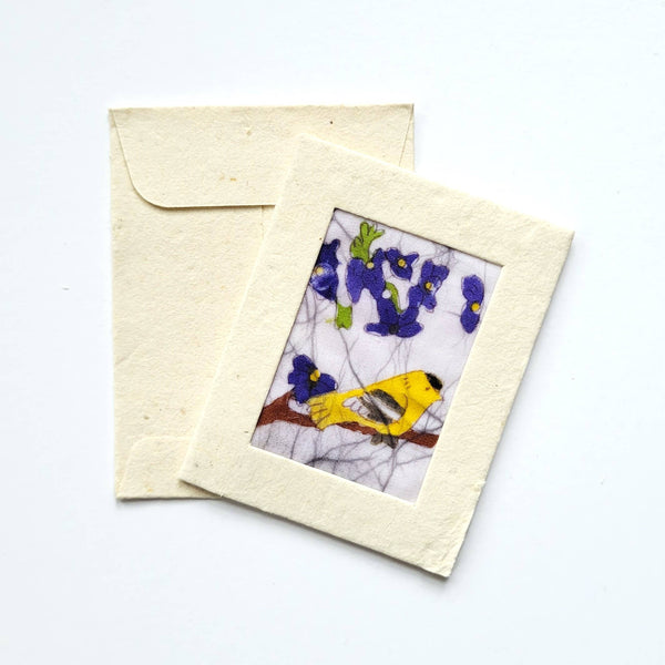 Batik Goldfinch Mini Card