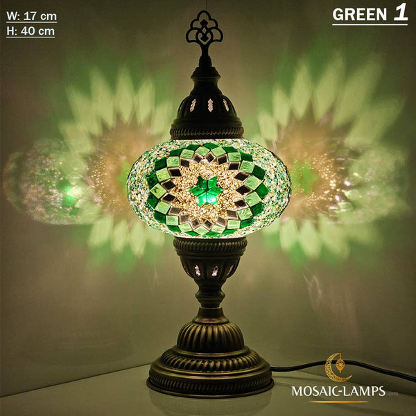 10+ Colors - Turkish Mosaic Large Globe Table Lamp, Marrakec