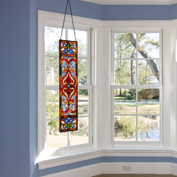 36"H Lani Victorian Stained Glass Window Panel