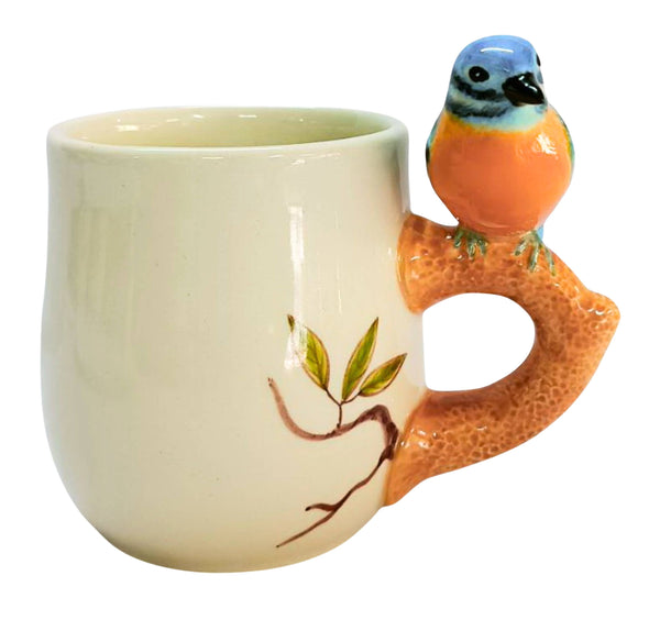 Blue bird on branch mug 10 oz