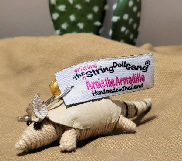 Arnie the Armadillo String Doll Keychain