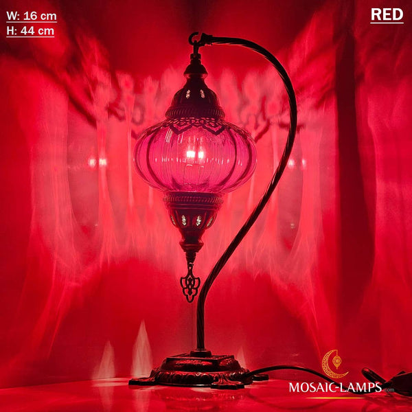 Clear Color Optic Globe Gooseneck Table Lamp