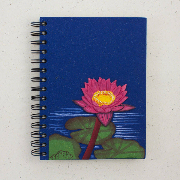 Large Notebook Lotus Flower Dark Blue (w)