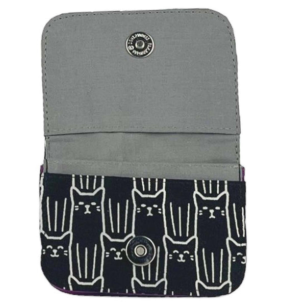 Cotton Canvas Cardholders - Cat Prints - Small Wallet