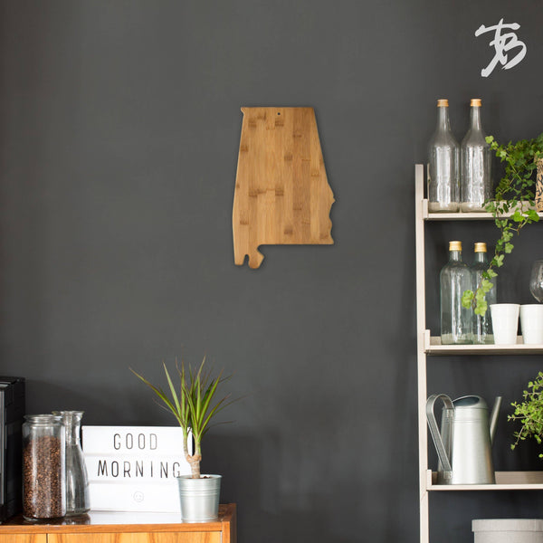 Alabama State-Shaped Bamboo Serving & Cutting Board