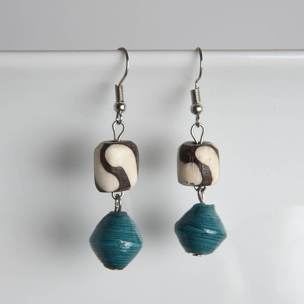 Batik Bone & Paper Earrings