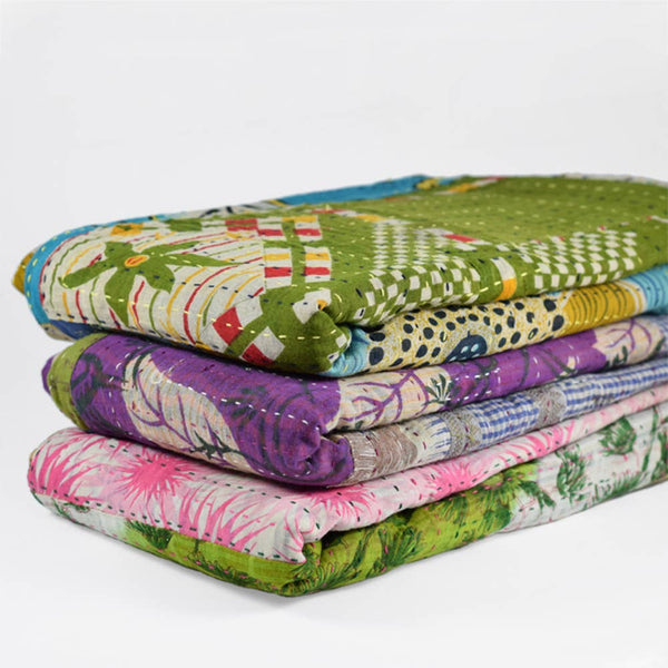 Kantha Patchwork Cool Square Throw