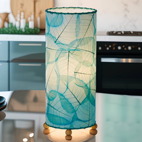 Banyan Table Lamp Sea Blue, Shade Made of Alibangbang Leaves