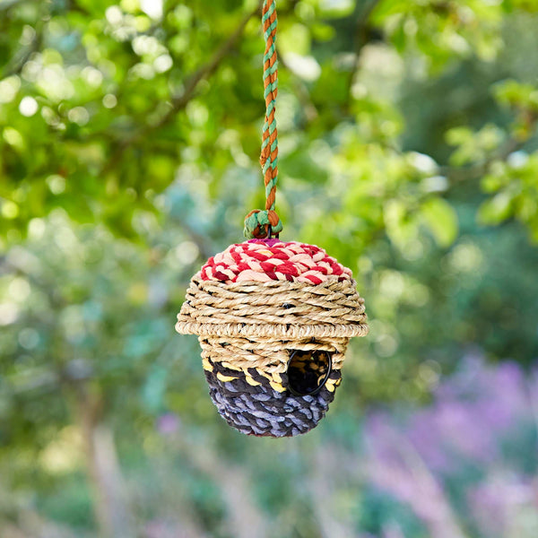 Acorn Recycled Cotton Birdhouse - Handmade