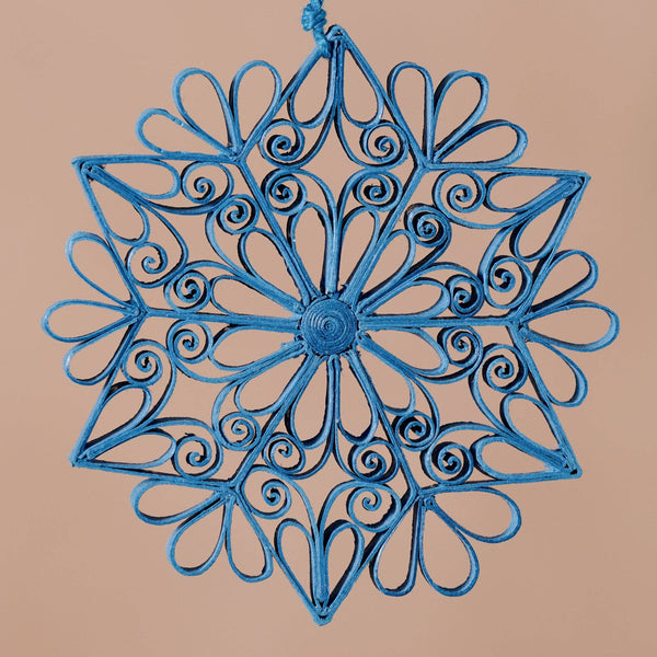 Kula Quilled Snowflake Ornament - Blue