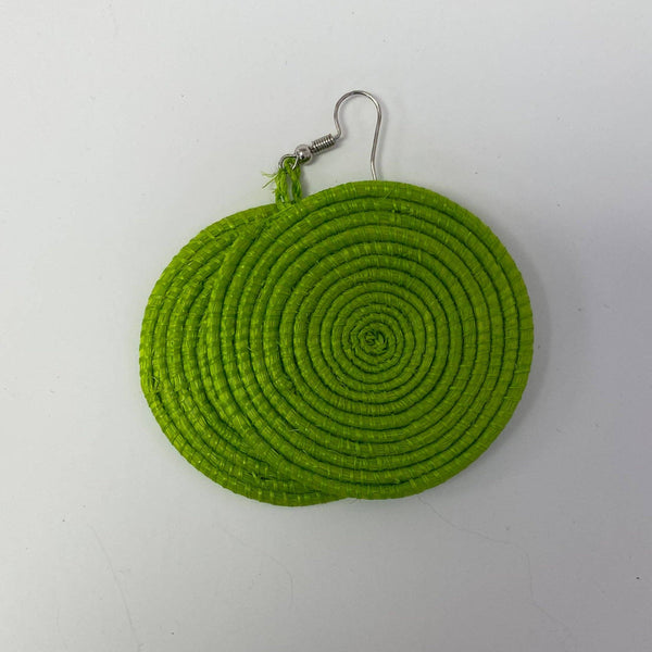 Bright Fair Trade Raffia Woven Earrings