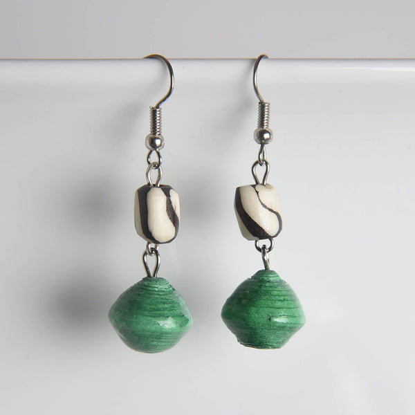 Batik Bone & Paper Earrings