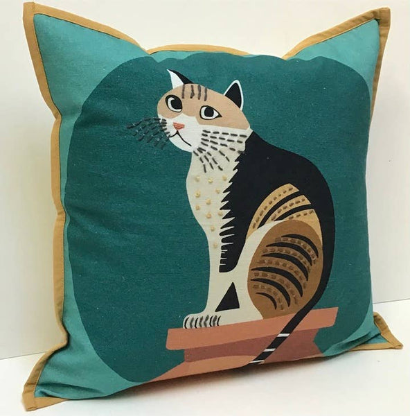Pillow Applique/Embo 16" Potty Matilda Cat pillow