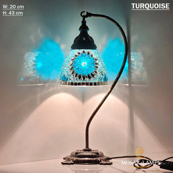 10+ Colors - Swan Neck Reading Table Lamp, Turkish Mosaic Re