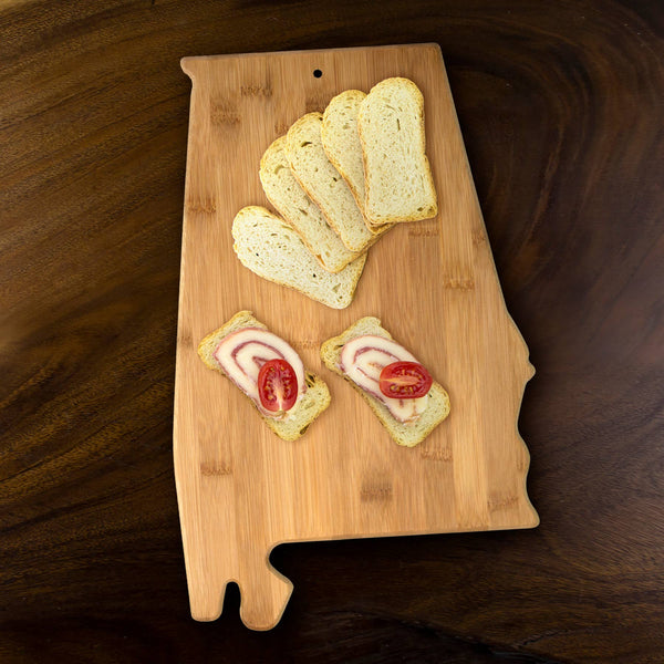 Alabama State-Shaped Bamboo Serving & Cutting Board