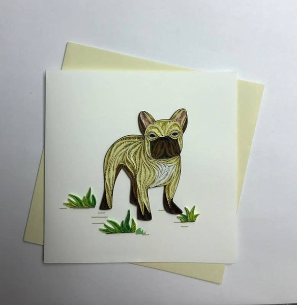 Frenchie Quilled Card