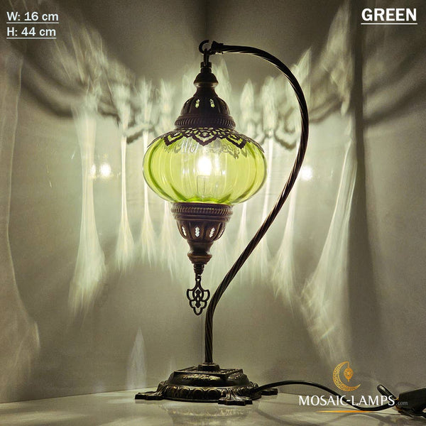 Clear Color Optic Globe Gooseneck Table Lamp