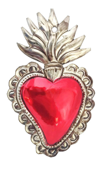 Classic Red Tin Heart Ornament