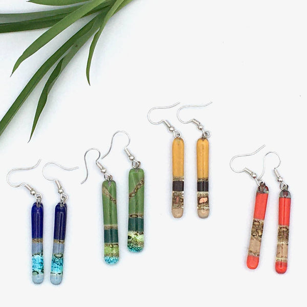 Large Glass Earring Assortment (18 units of mixed shapes)