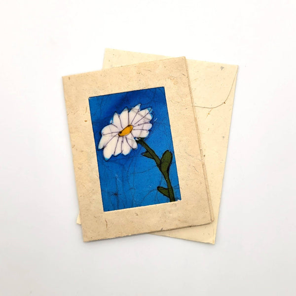 Batik Single Daisy Blossom Mini Card