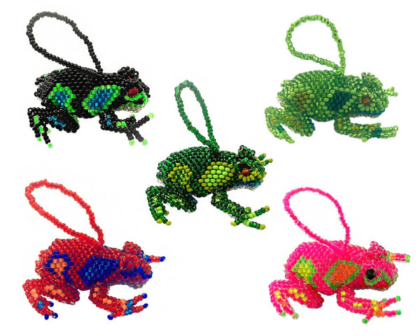 Beaded Frog Figurine Hanging Ornament