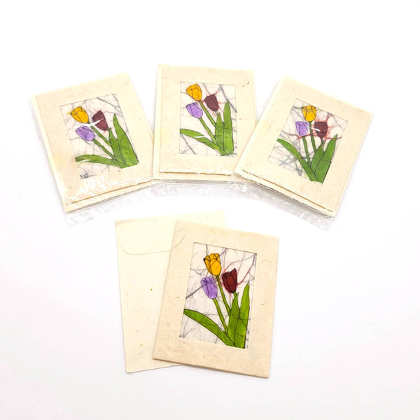 Batik Tulip Bouquet Mini Card