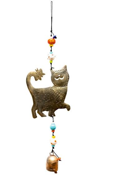 A Playful Cat/Beads & Bell windchimes