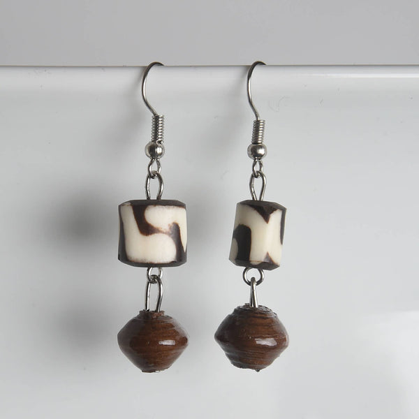 Batik Bone & Paper Earrings